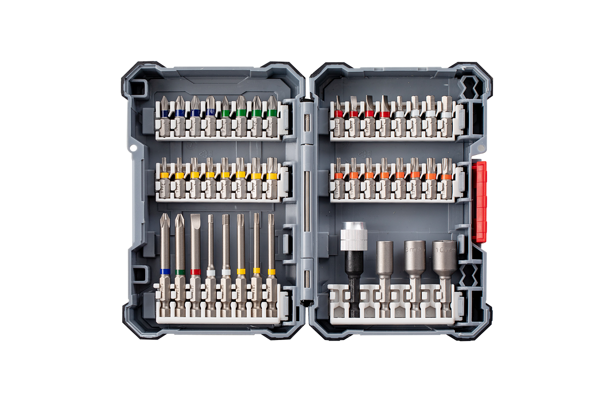 Set Campuran Mata Obeng Bosch Pick & Click Extra Hard, 44 buah.