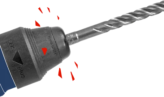 Mata bor palu putar dimasukkan ke dalam chuck.