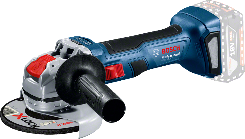 Penggiling sudut nirkabel Bosch GWX 180-LI dengan X-LOCK.