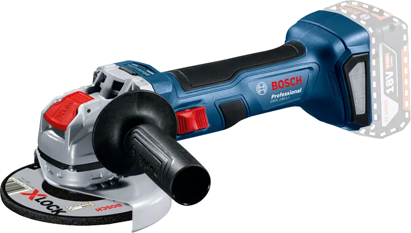 Penggiling sudut nirkabel Bosch GWX 180-LI dengan X-LOCK.