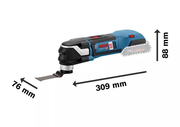 GOP 18V-28 Pemotong multiguna nirkabel Bosch GOP 18V-28 dengan sambungan pisau.