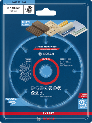 Cakram pemotong Bosch EXPERT Multi Material 110×20 mm.