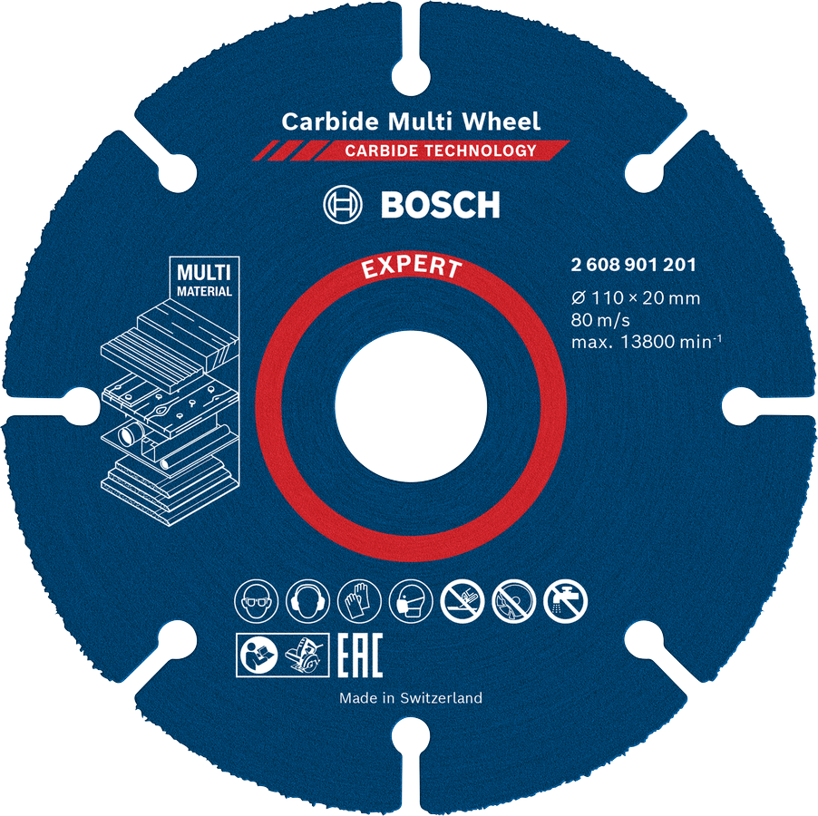 Cakram pemotong karbida Bosch EXPERT Multi Material 110x20mm.