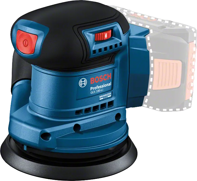 Mesin pengamplas orbit acak nirkabel Bosch GEX 18V-LI.