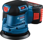 Mesin pengamplas orbit acak Bosch GEX 185-LI dengan bantalan 125mm.