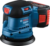 Mesin pengamplas orbit acak Bosch GEX 185-LI dengan penyaring debu.