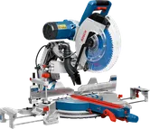 Gergaji mitra geser Bosch GCM 12 GDL dengan dudukan GTA 3800.