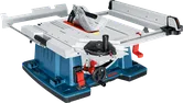 Gergaji meja Bosch GTS 10 XC dengan pagar yang dapat disesuaikan.