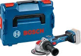 Penggiling sudut nirkabel Bosch GWX 18V-15 SC dengan tas jinjing.
