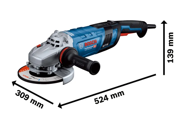 Penggiling sudut Bosch GWS 30-180 B dengan cakram 180mm.