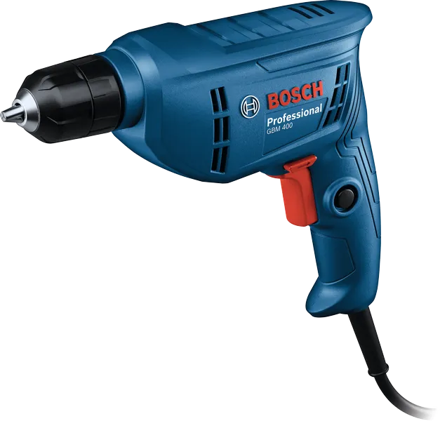 Bor Bosch GBM 400 dengan pegangan ergonomis.