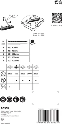 Set mata bor Bosch EXPERT HEX-9 MultiConstruction 3–8 mm.