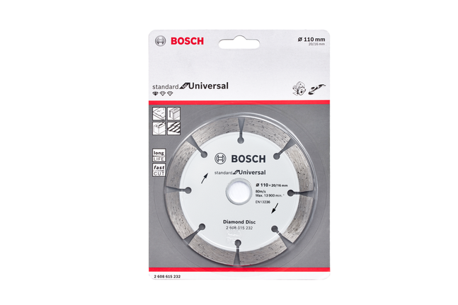 Cakram berlian universal standar Bosch untuk pemotongan.