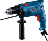 Bor benturan Bosch GSB 600 dengan pegangan samping.