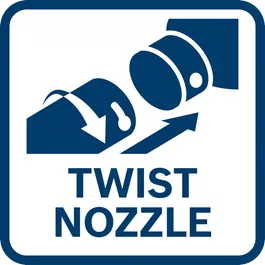 Nozel yang tangguh sangat mudah dipasang dan diputar posisinya.