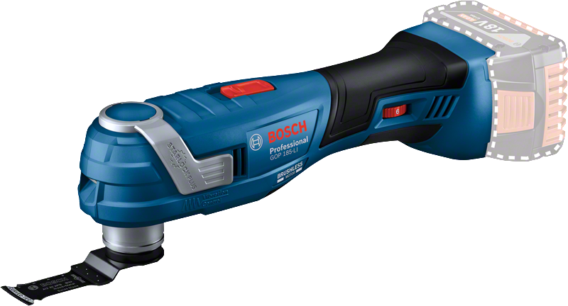 Bosch GOP 18V-185 LI alat serbaguna tanpa kabel untuk penggunaan profesional.