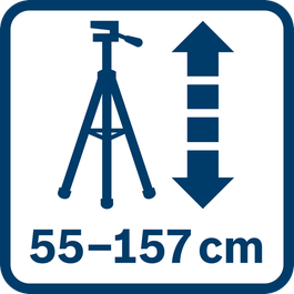 Tinggi kerja 55–157 cm