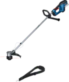 Pemangkas rumput nirkabel Bosch GRT 18V-33 dengan tali.