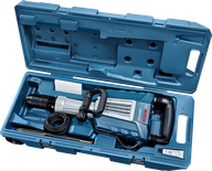 Palu penghancur Bosch GSH 14 C dalam kotak pembawa.