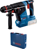 Palu putar Bosch GBH 187-LI dengan kotak pembawa.