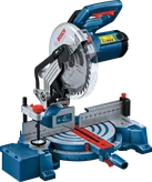 Gergaji mitra Bosch GCM 254 dengan skala pemotongan presisi.