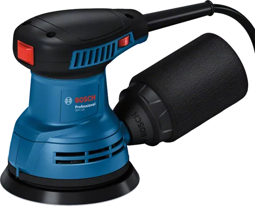 GEX 125 Mesin pengamplas orbit acak Bosch GEX 125 dengan pengumpul debu.
