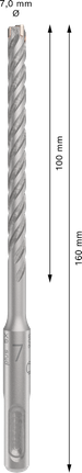 Mata Bor Hammer PRO SDS plus-5X, 7 x 100 x 160 mm Mata Bor Hammer PRO SDS plus-5X, 7 x 100 x 160 mm