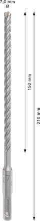 Mata Bor Hammer PRO SDS plus-5X, 7 x 150 x 210 mm Mata Bor Hammer PRO SDS plus-5X, 7 x 150 x 210 mm