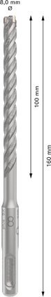 Mata Bor Hammer PRO SDS plus-5X, 8 x 100 x 160 mm Mata Bor Hammer PRO SDS plus-5X, 8 x 100 x 160 mm