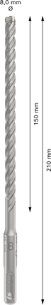Mata Bor Hammer PRO SDS plus-5X, 8 x 150 x 210 mm Mata Bor Hammer PRO SDS plus-5X, 8 x 150 x 210 mm