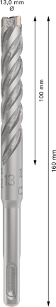 Mata Bor Hammer PRO SDS plus-5X, 13 x 100 x 160 mm Mata Bor Hammer PRO SDS plus-5X, 13 x 100 x 160 mm