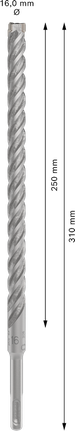 Mata Bor Hammer PRO SDS plus-5X, 16 x 250 x 310 mm Mata Bor Hammer PRO SDS plus-5X, 16 x 250 x 310 mm