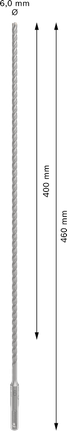 Mata Bor Hammer PRO SDS plus-5X, 6 x 400 x 460 mm Mata Bor Hammer PRO SDS plus-5X, 6 x 400 x 460 mm
