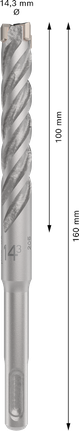 Mata Bor Hammer PRO SDS plus-5X, 14,3 x 100 x 160 mm Mata Bor Hammer PRO SDS plus-5X, 14,3 x 100 x 160 mm