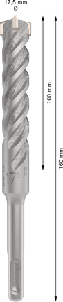 Mata Bor Hammer PRO SDS plus-5X, 17,5 x 100 x 160 mm Mata Bor Hammer PRO SDS plus-5X, 17,5 x 100 x 160 mm