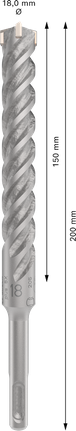 Mata Bor Hammer PRO SDS plus-5X, 18 x 150 x 200 mm Mata Bor Hammer PRO SDS plus-5X, 18 x 150 x 200 mm