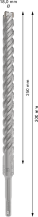 Mata Bor Hammer PRO SDS plus-5X, 18 x 250 x 300 mm Mata Bor Hammer PRO SDS plus-5X, 18 x 250 x 300 mm