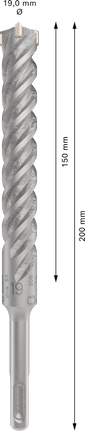 Mata Bor Hammer PRO SDS plus-5X, 19 x 150 x 200 mm Mata Bor Hammer PRO SDS plus-5X, 19 x 150 x 200 mm
