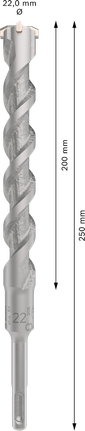 Mata Bor Hammer PRO SDS plus-5X, 22 x 200 x 250 mm Mata Bor Hammer PRO SDS plus-5X, 22 x 200 x 250 mm