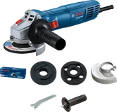 Penggiling sudut Bosch GWS 700 dengan aksesori.