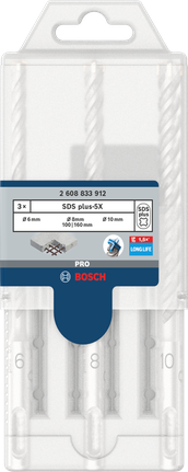 Set mata bor palu Bosch SDS plus-5X 6/8/10 mm.