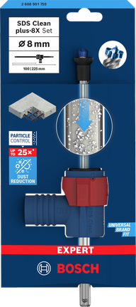 Set mata bor Bosch 8mm SDS Clean plus-8X.