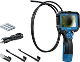 Kamera inspeksi Bosch GIC 4-23 C dengan aksesori.