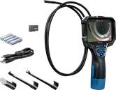 Kamera inspeksi Bosch GIC 5-27 C dengan aksesori.