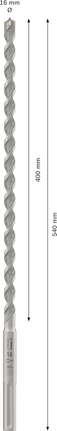 Mata Bor Hammer PRO SDS max-4, 16 x 400 x 540 mm Mata Bor Palu Bosch PRO SDS max-4 16x400x540 mm.