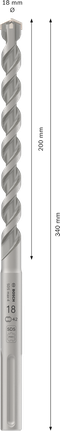 Mata Bor Hammer PRO SDS max-4, 18 x 200 x 340 mm Mata Bor Palu Bosch PRO SDS max-4 18x200x340 mm.