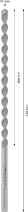 Mata Bor Hammer PRO SDS max-4, 20 x 400 x 520 mm Mata Bor Palu Bosch PRO SDS max-4 20x400x520 mm.