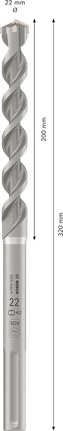 Mata Bor Hammer PRO SDS max-4, 22 x 200 x 320 mm Mata Bor Palu Bosch PRO SDS max-4 22 x 320 mm.