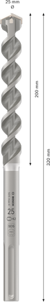 Mata Bor Hammer PRO SDS max-4, 25 x 200 x 320 mm Mata Bor Palu Bosch PRO SDS max-4, diameter 25 mm.
