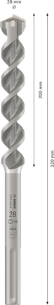Mata Bor Hammer PRO SDS max-4, 28 x 200 x 320 mm Mata Bor Palu Bosch PRO SDS max-4 28x200x320 mm.